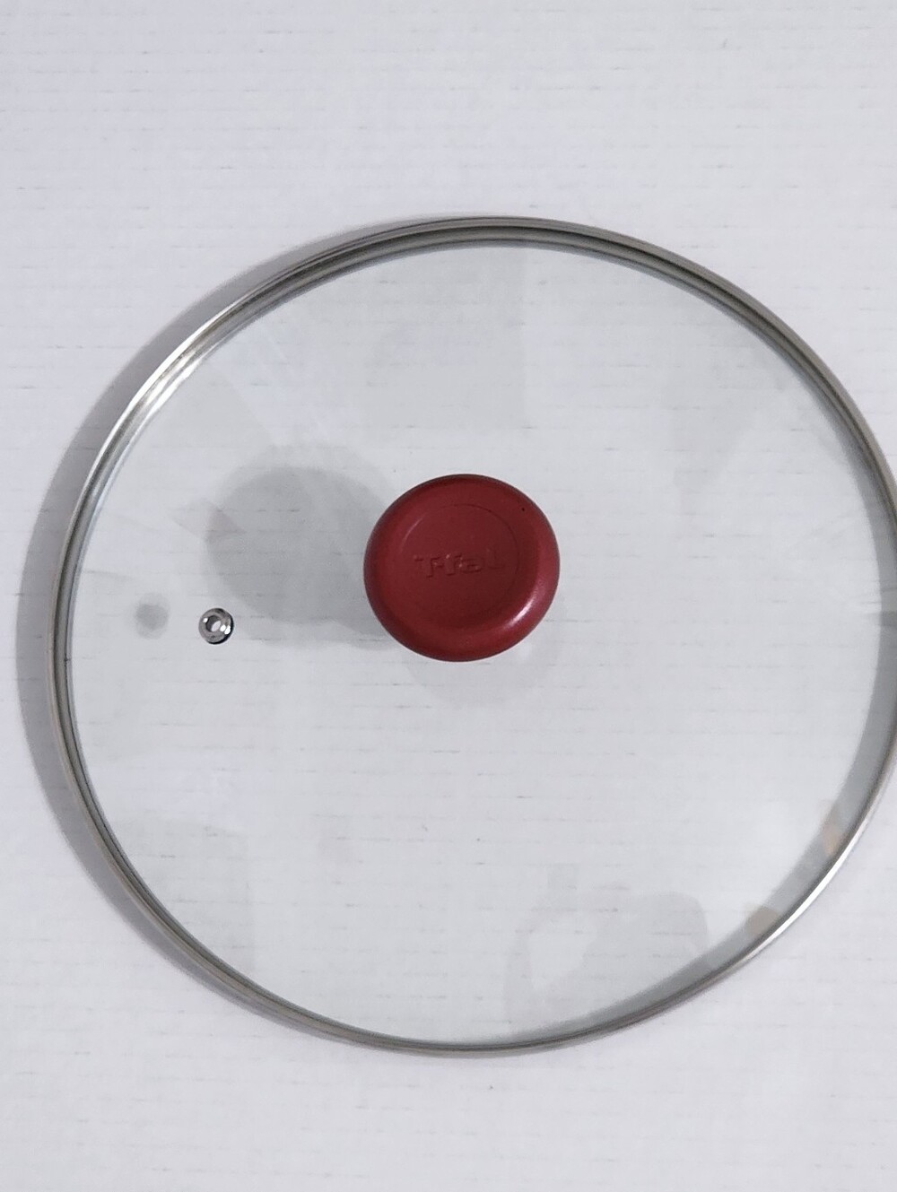 T-fal 9.5" Glass Replacement Lid Red Knob Stainless Rim Steam Vent